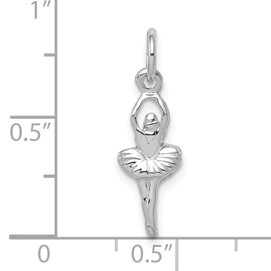 10k White Gold Ballerina Charm Secondary image