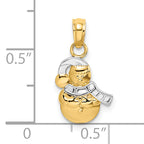 10K w/ Rhodium Snowman Pendant