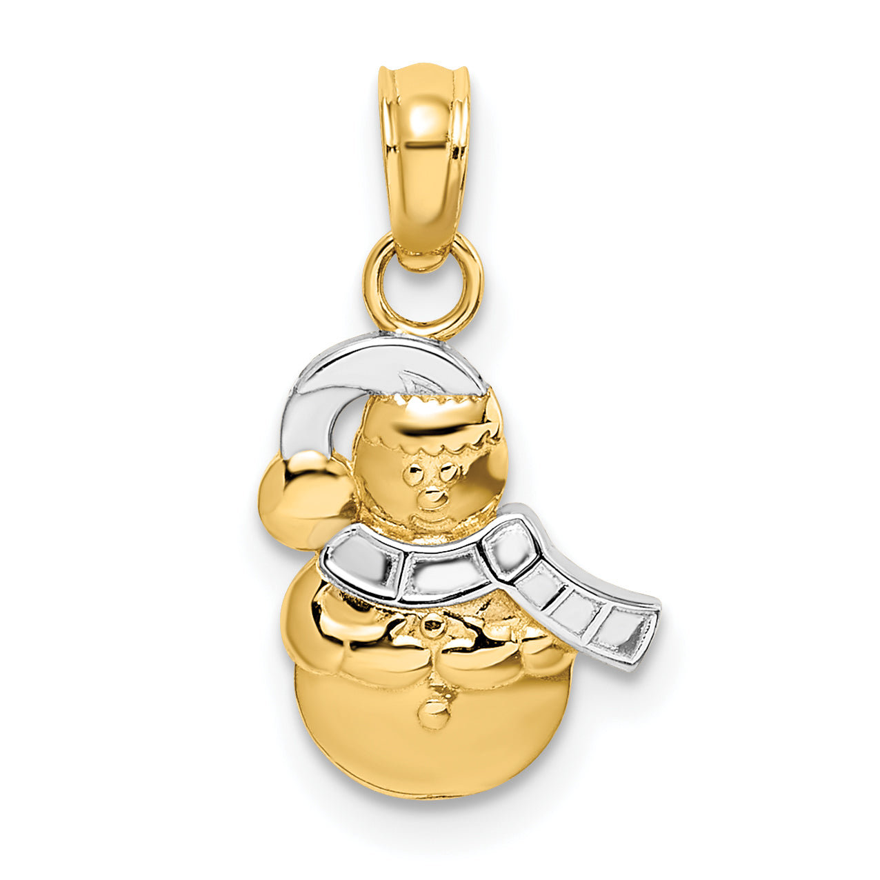 10K w/ Rhodium Snowman Pendant Main image