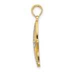 10K Rhodium D/C Small Starfish Charm