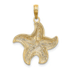 10K w/Rhodium D/C Polished Starfish Charm