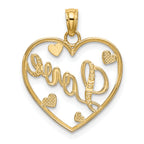 10k w/Rhodium LOVE w/Hearts Pendant