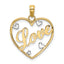 10k w/Rhodium LOVE w/Hearts Pendant