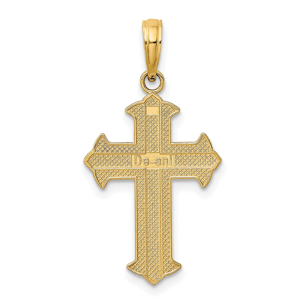 10K None w/ Rhodium D/C Cross Pendant - view 4