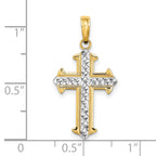 10K None w/ Rhodium D/C Cross Pendant - view 3