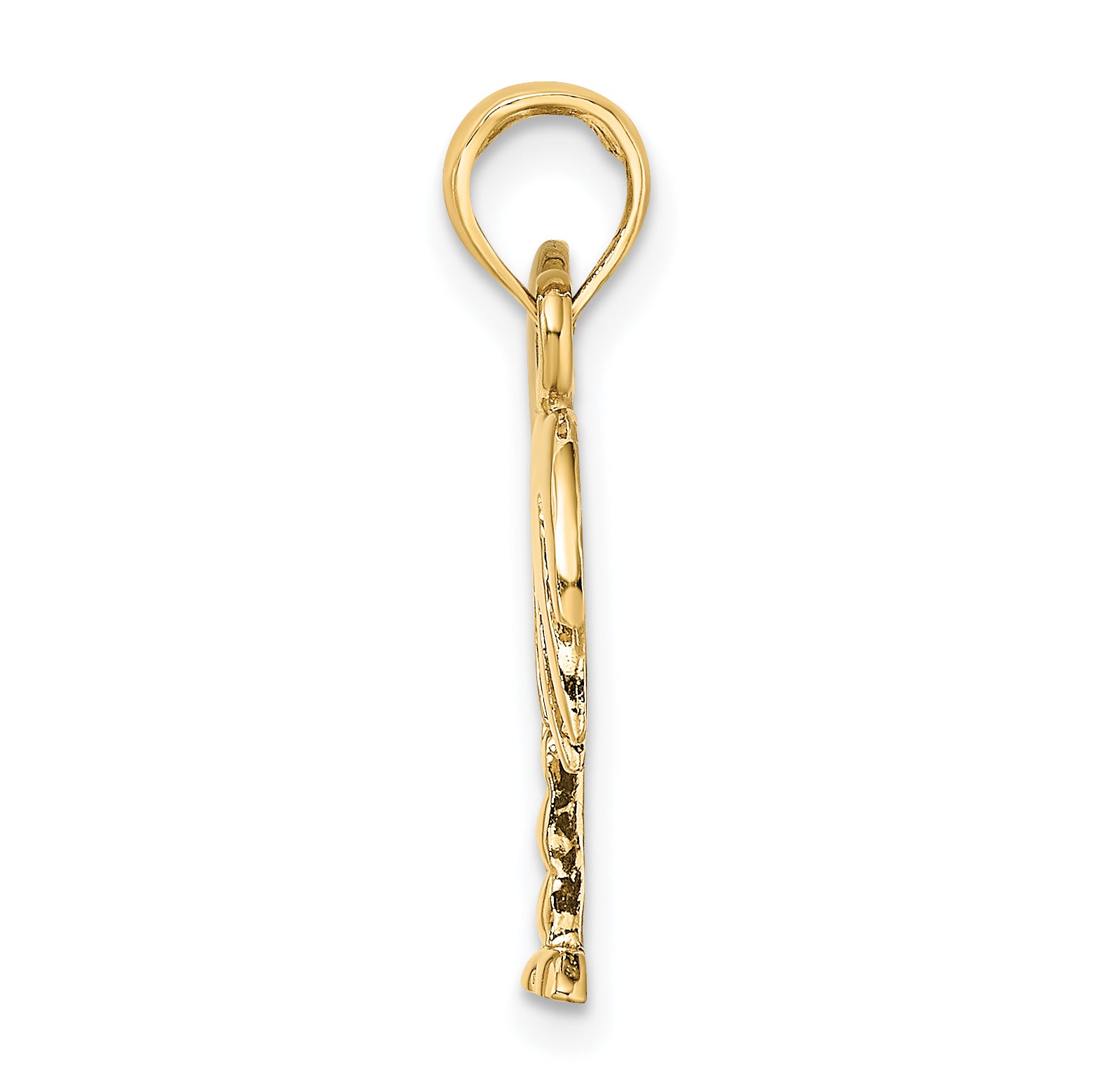 10K W/ Rhodium Polished Charelston Palm Tree Charm Secondary image