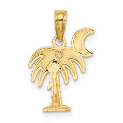 10K w/ Rhodium Charleston Palm Tree Charm