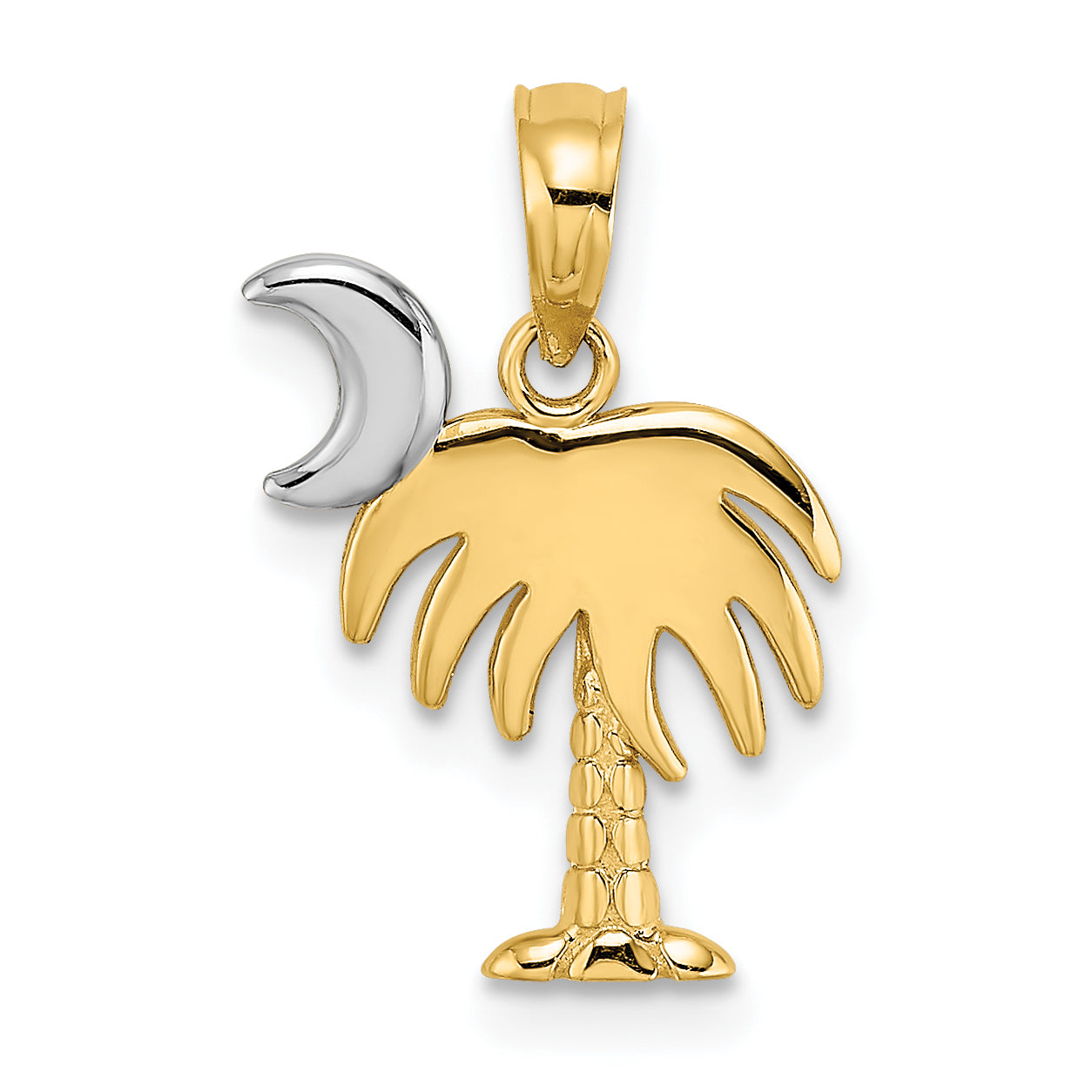 10K w/ Rhodium Charleston Palm Tree Charm Main image
