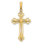 10K W/ Rhodium D/C Reversible Cross Charm