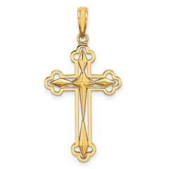 10K W/ Rhodium D/C Reversible Cross Charm