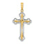 10K W/ Rhodium D/C Reversible Cross Charm