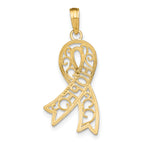 10K W/Rhodium Filigree Ribbon HOPE Charm