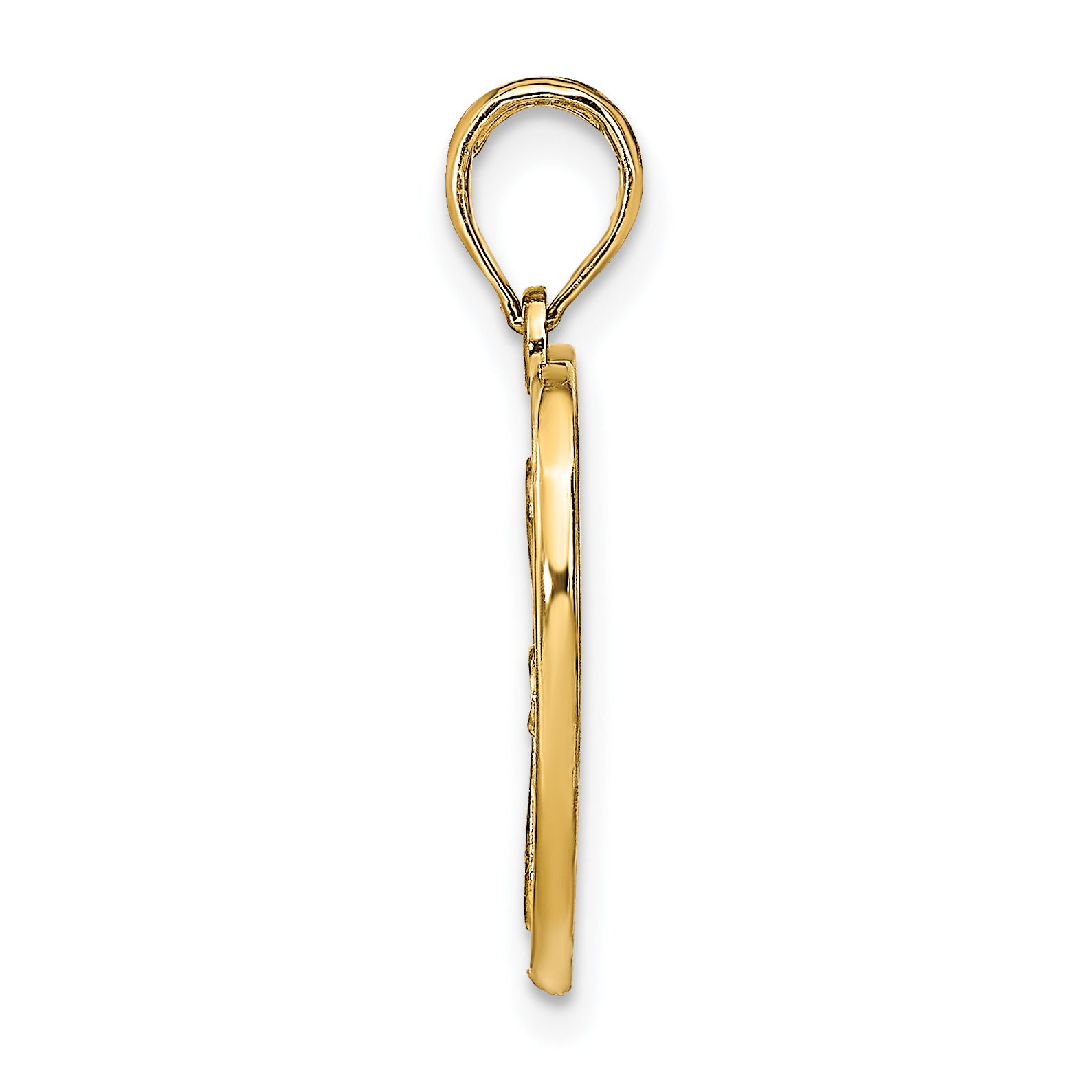 10K W/ Rhodium Beaded Filigree Fashion Heart Charm