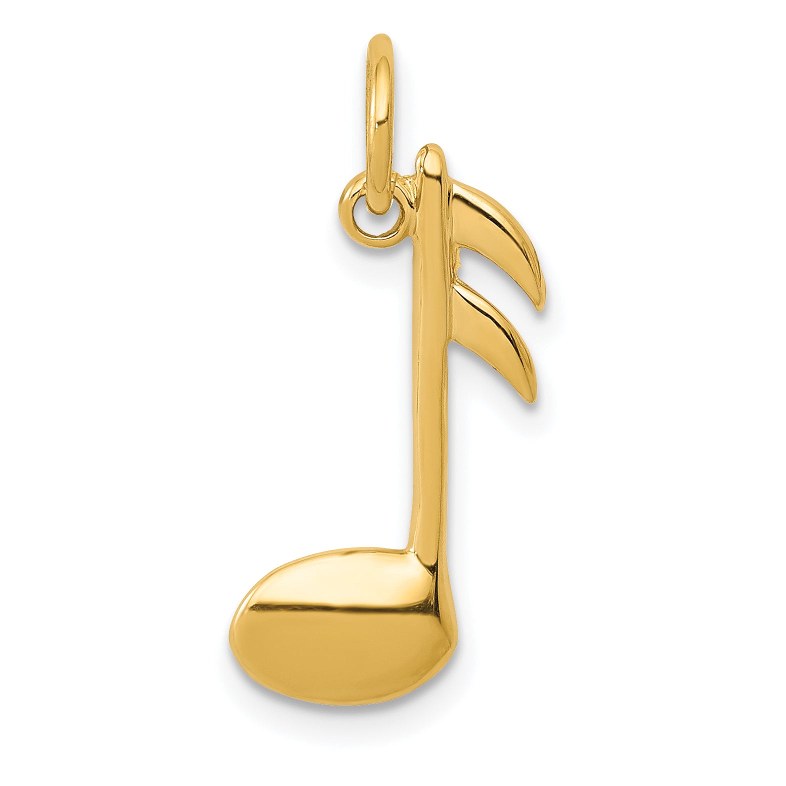 10k Polished Flat-Backed Musical Note Charm Main image
