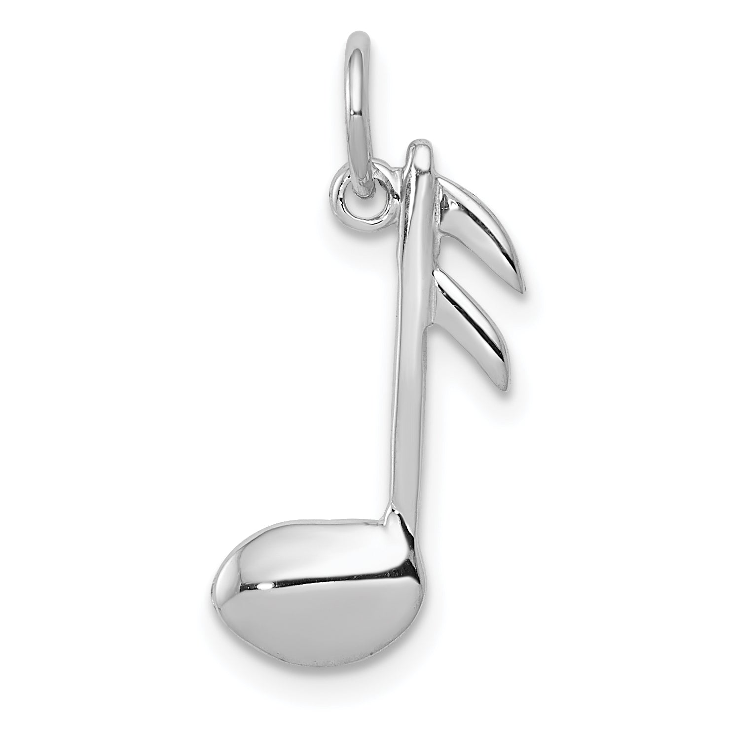 10k White Gold Polished Flat-Backed Musical Note Charm Main image