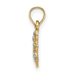 10k w/ Rhodium D/C Butterfly Charm