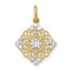 10K w/Rhodium and D/C Filigree Medallion Charm