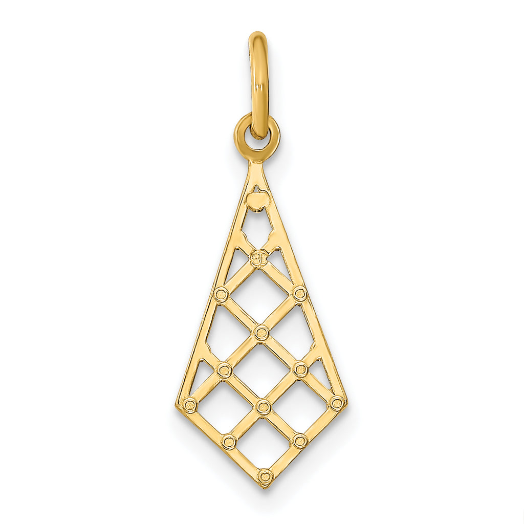 10K w/Rhodium D/C Small Criss-Cross Charm
