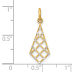 10K w/Rhodium D/C Small Criss-Cross Charm