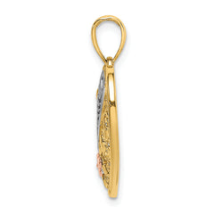 10K Two-tone w/White Rhodium GRANDMA Heart Charm