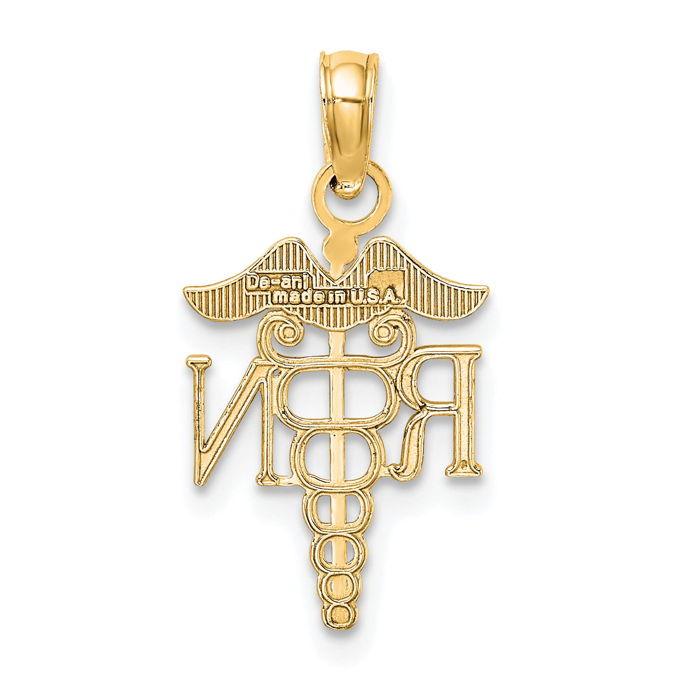 10K RN Caduceus Pendant