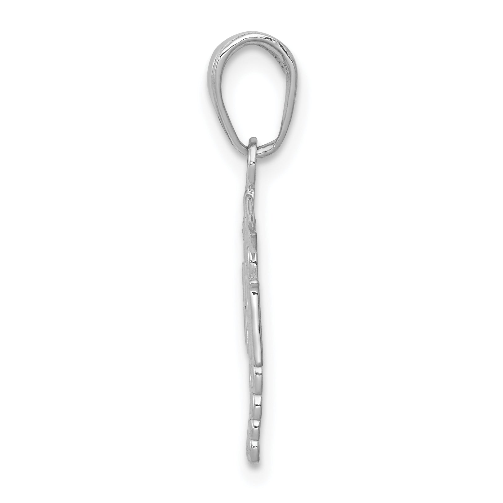10K White Gold RN Caduceus Pendant Secondary image