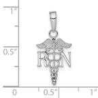 10K White Gold RN Caduceus Pendant