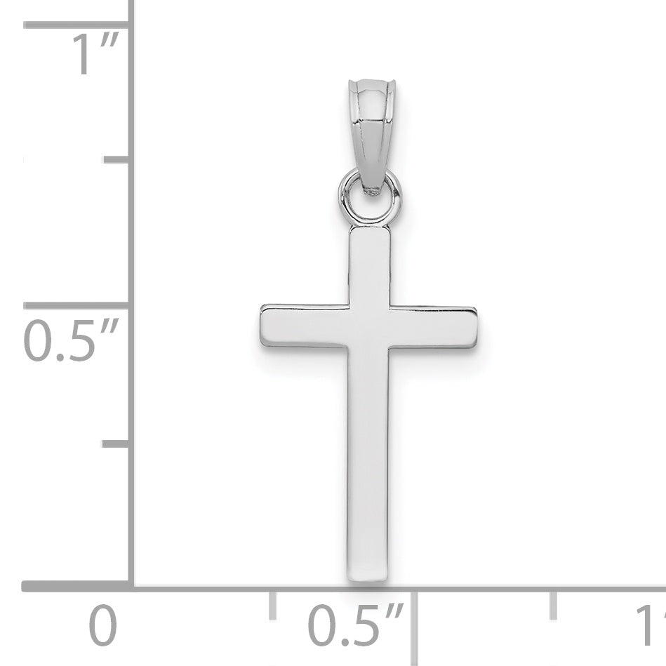 10k White Gold Polished Cross Pendant Secondary image