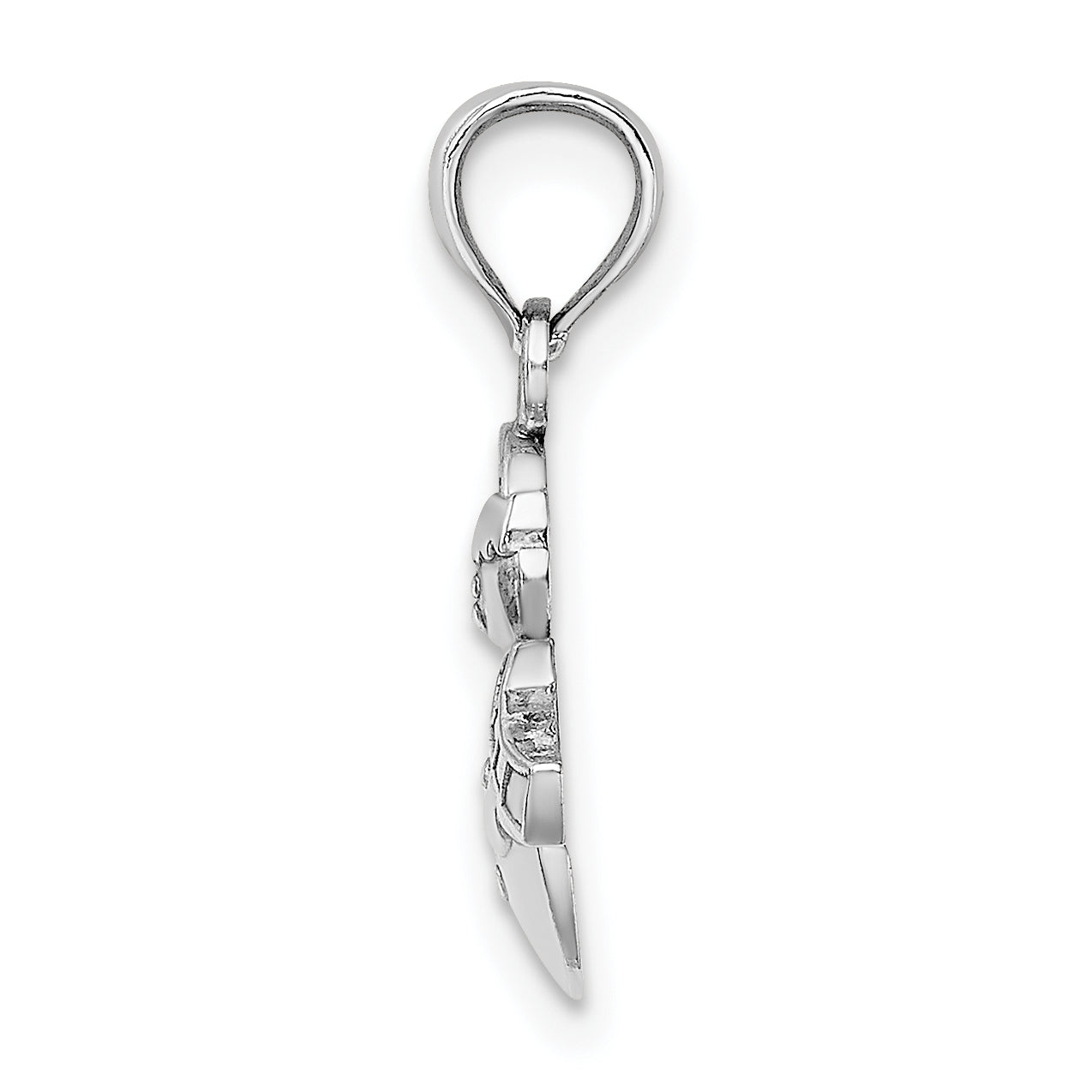 10k White Gold Snowman Pendant Secondary image