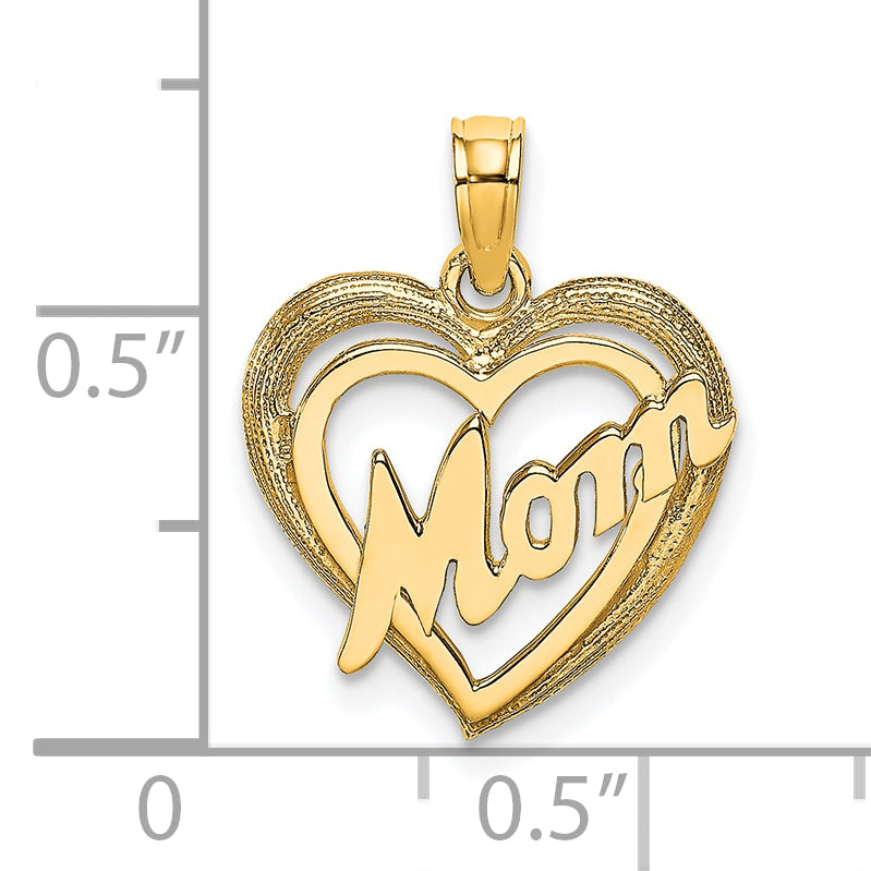 10K MOM Inside Heart Charm Secondary image