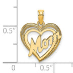 10K MOM Inside Heart Charm
