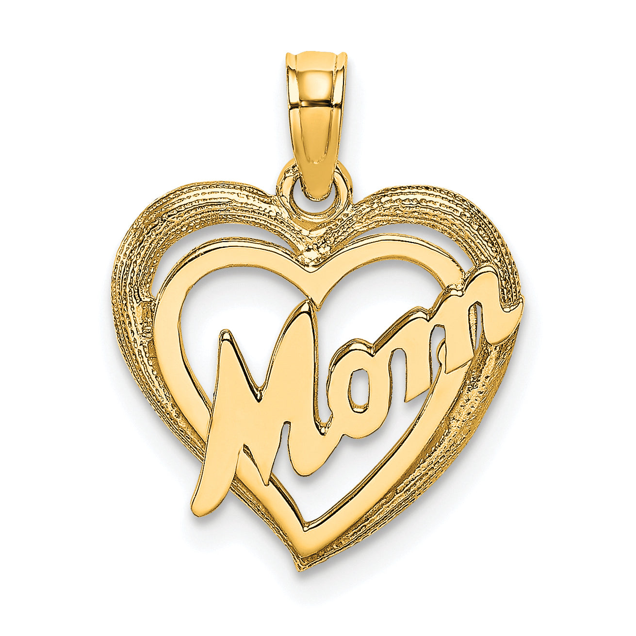 10K MOM Inside Heart Charm Main image