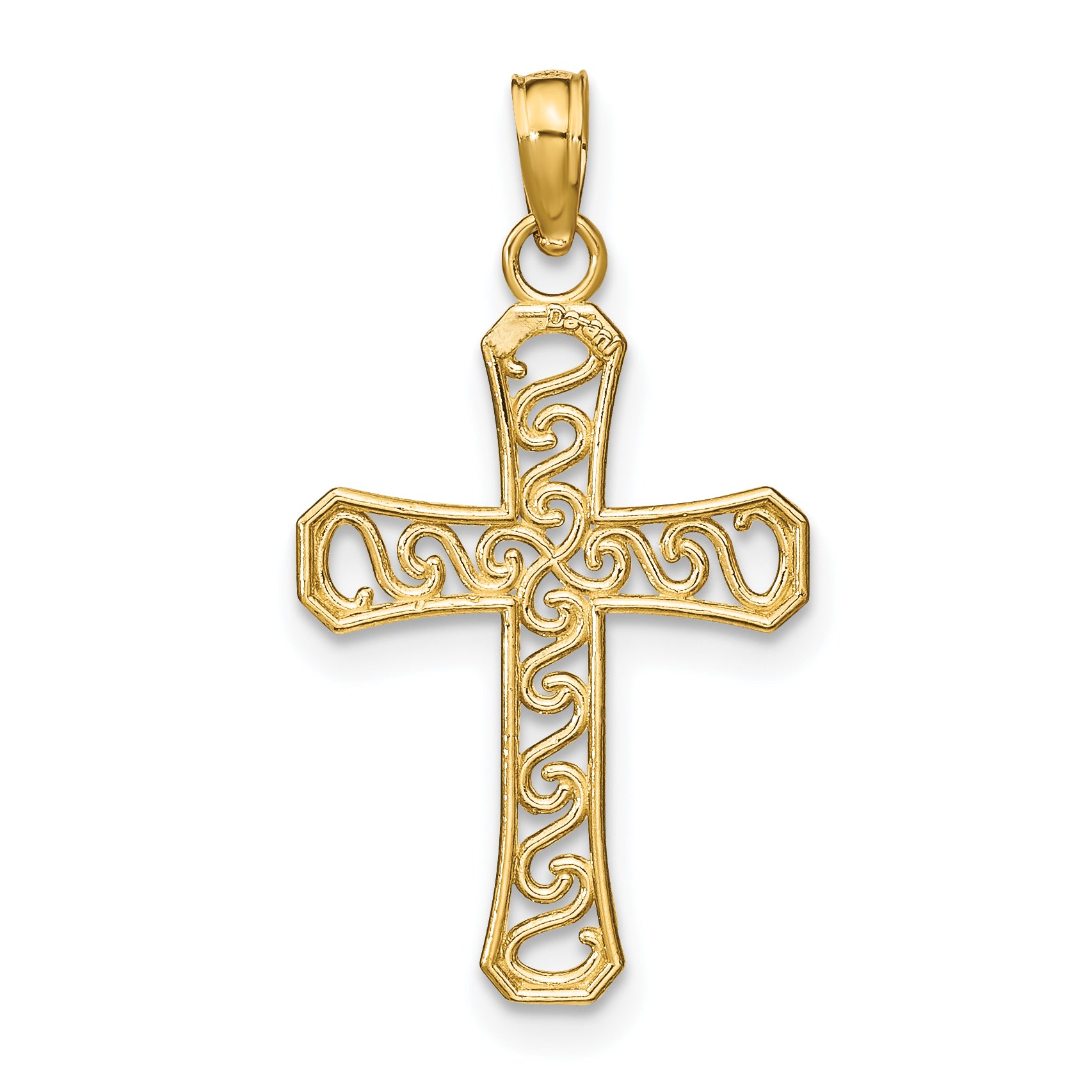 10k Fancy Cross Pendant