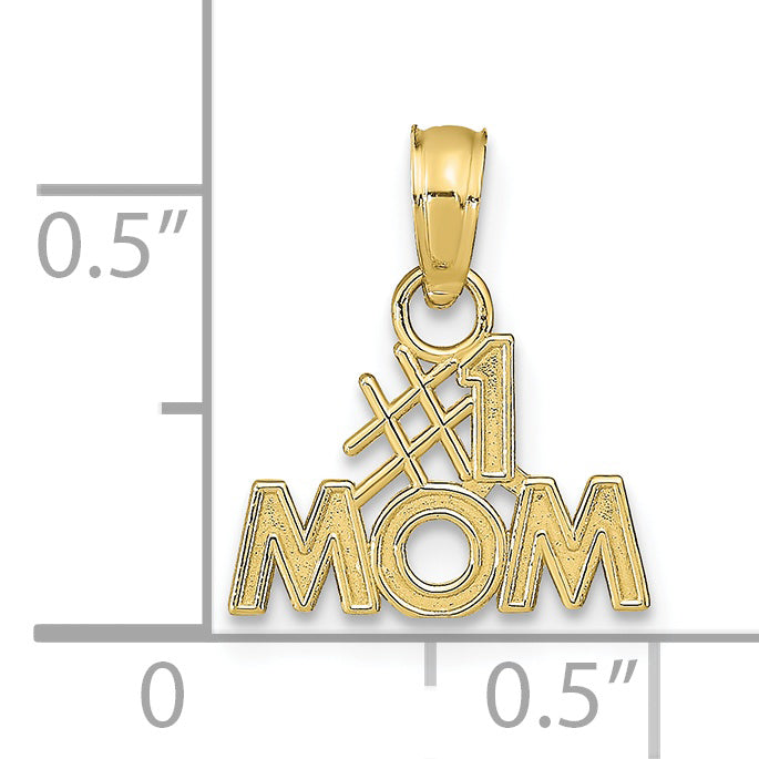 10K Polished #1 MOM Pendant