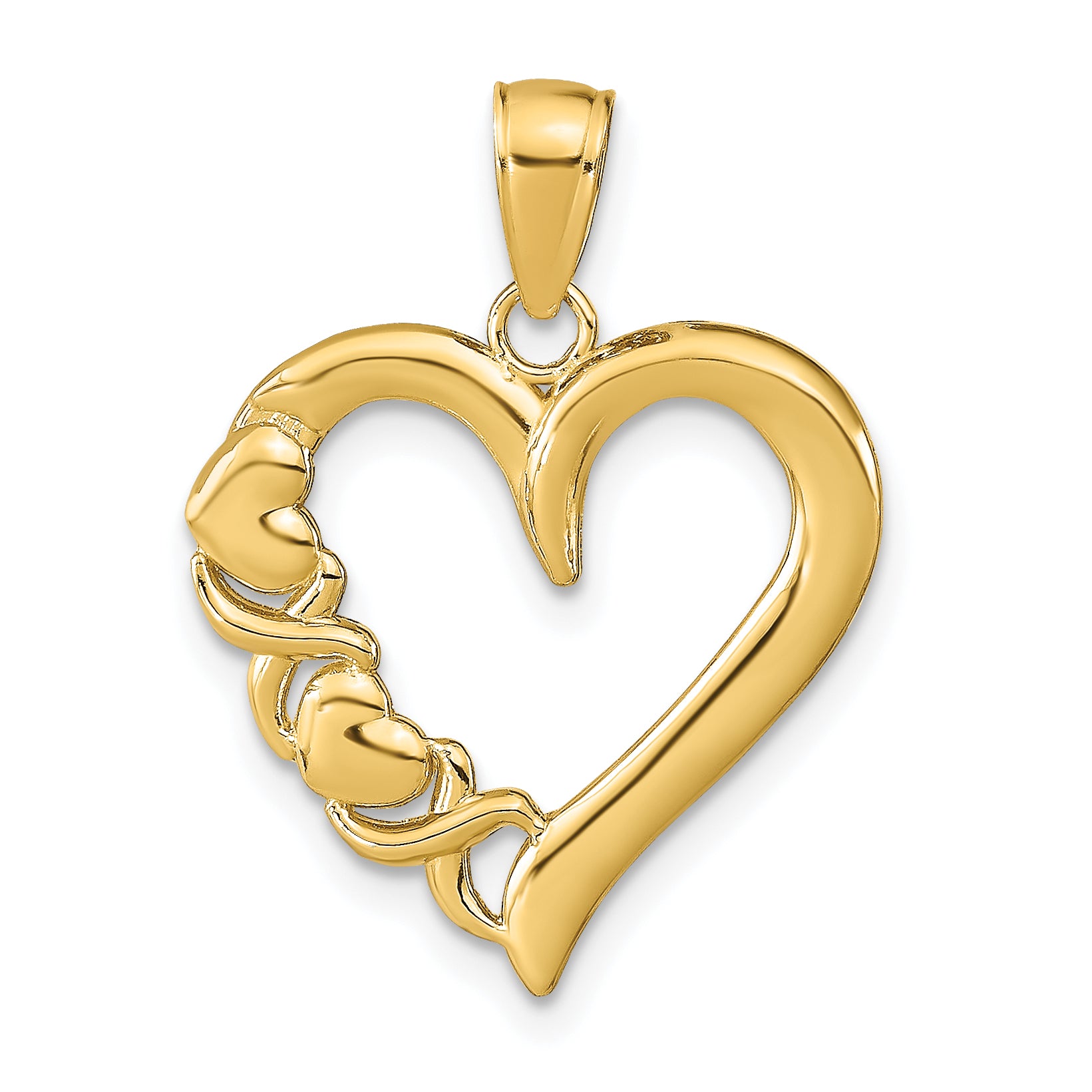 10K Polished Heart and X Pendant Main image