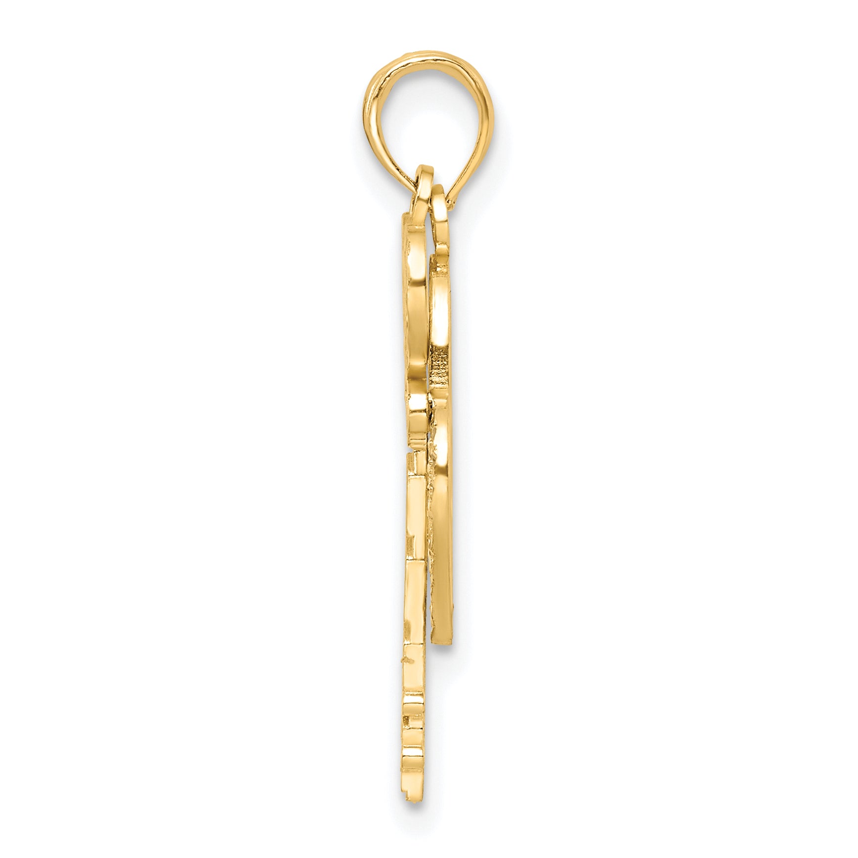 10k & w/Rhodium Filigree Heart Lock and Key Pendant Secondary image