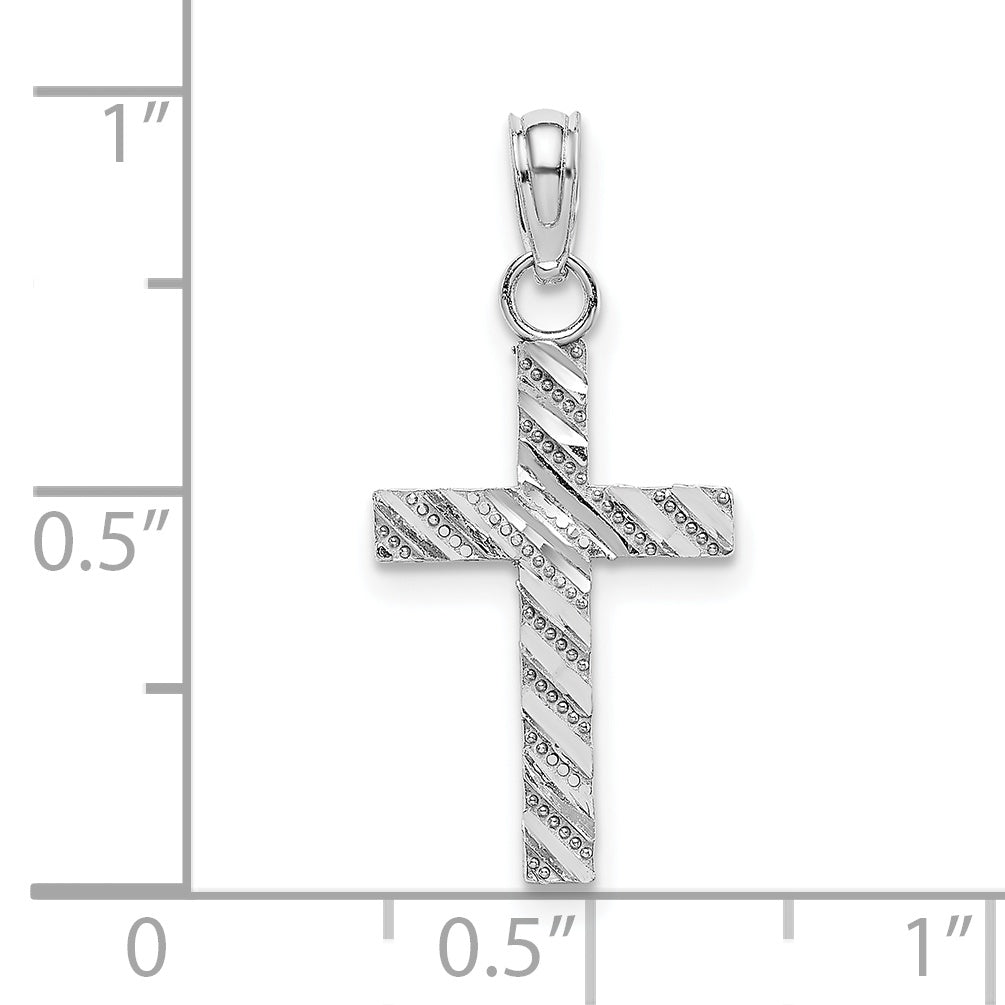 10k White Gold D/C Cross Pendant Secondary image