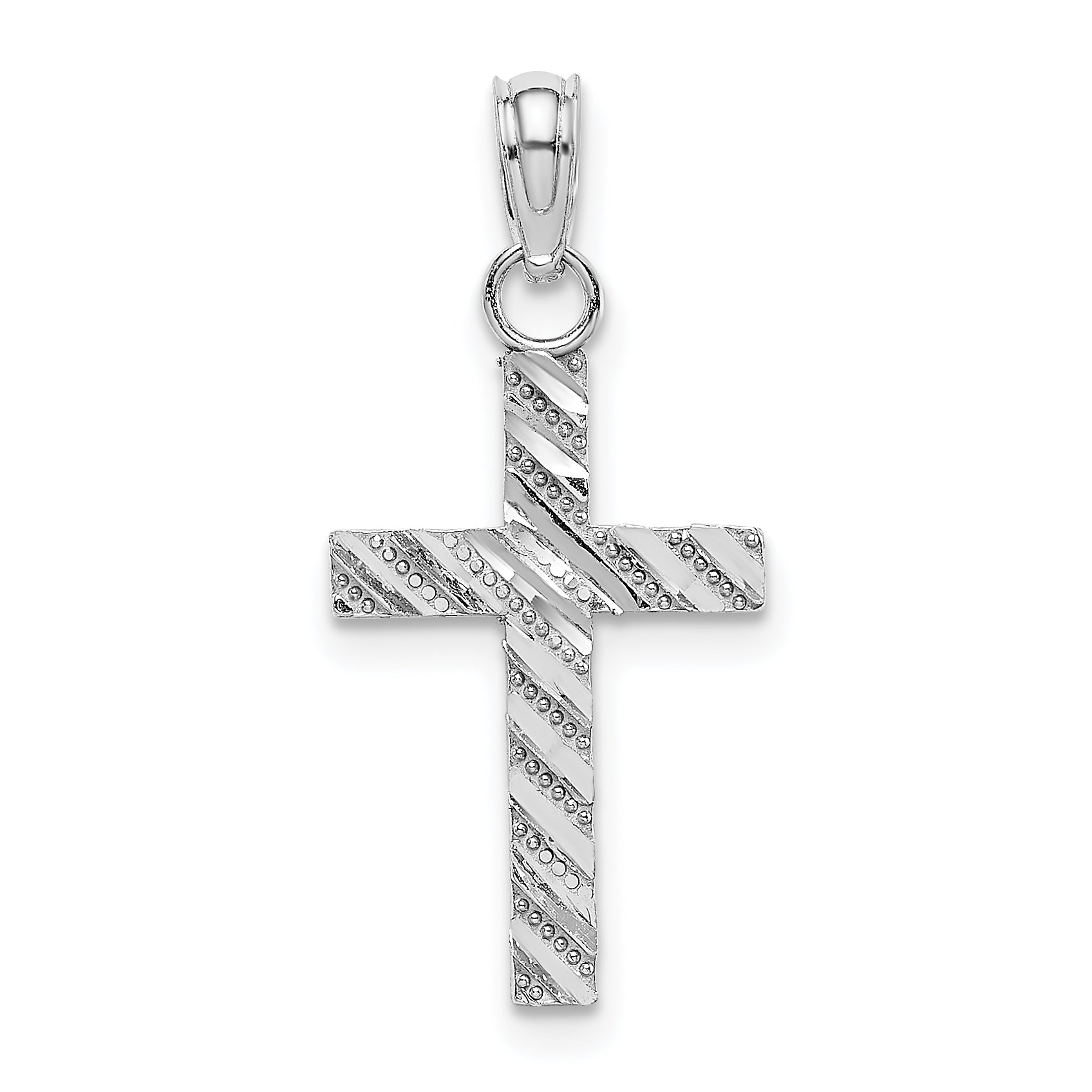 10k White Gold D/C Cross Pendant Main image