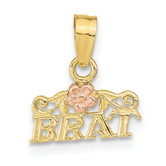 10K Rose and Yellow Gold BRAT Pendant