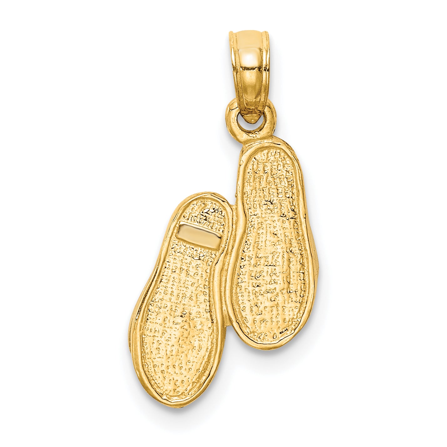 10k & Rhodium Solid Polished Sandals Pendant