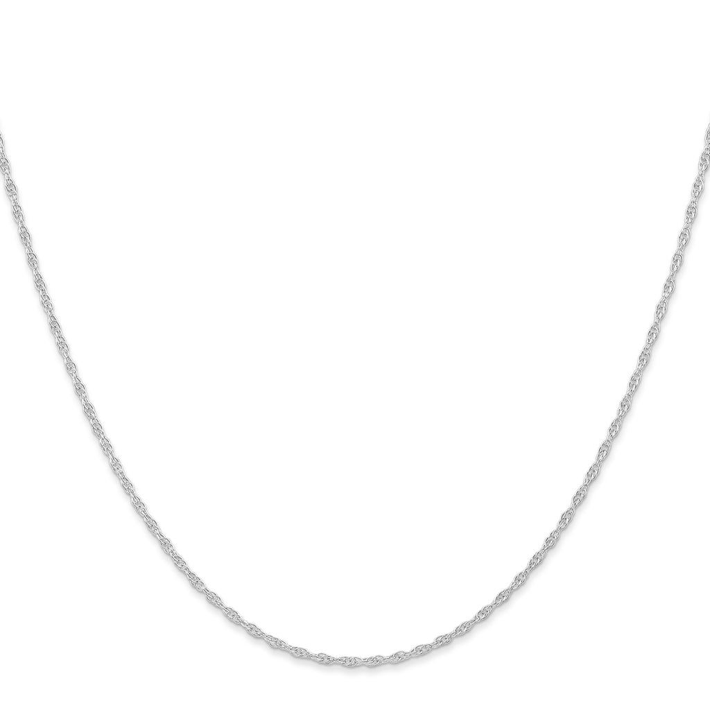 10K White Gold 1.15mm Carded Cable Rope Chain