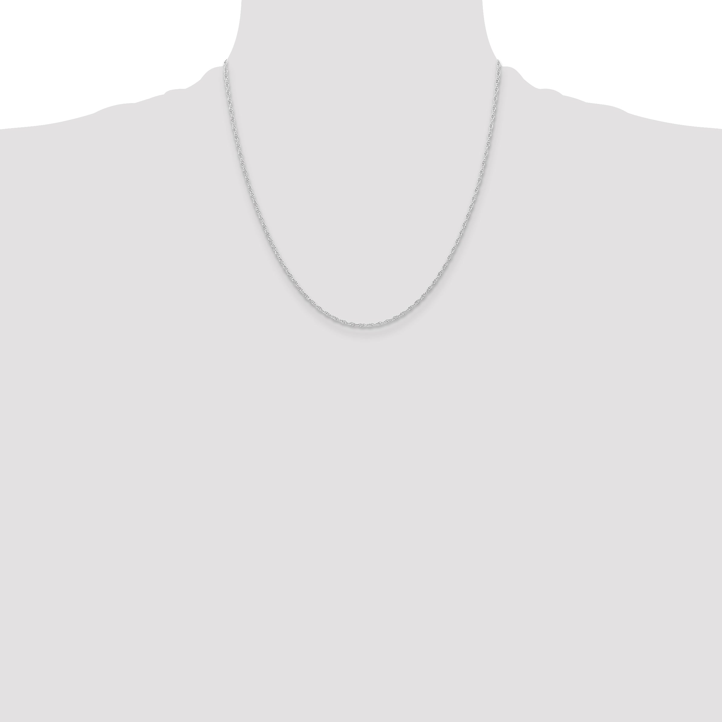 10K White Gold 1.15mm Carded Cable Rope Chain