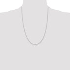 10K White Gold 1.15mm Carded Cable Rope Chain