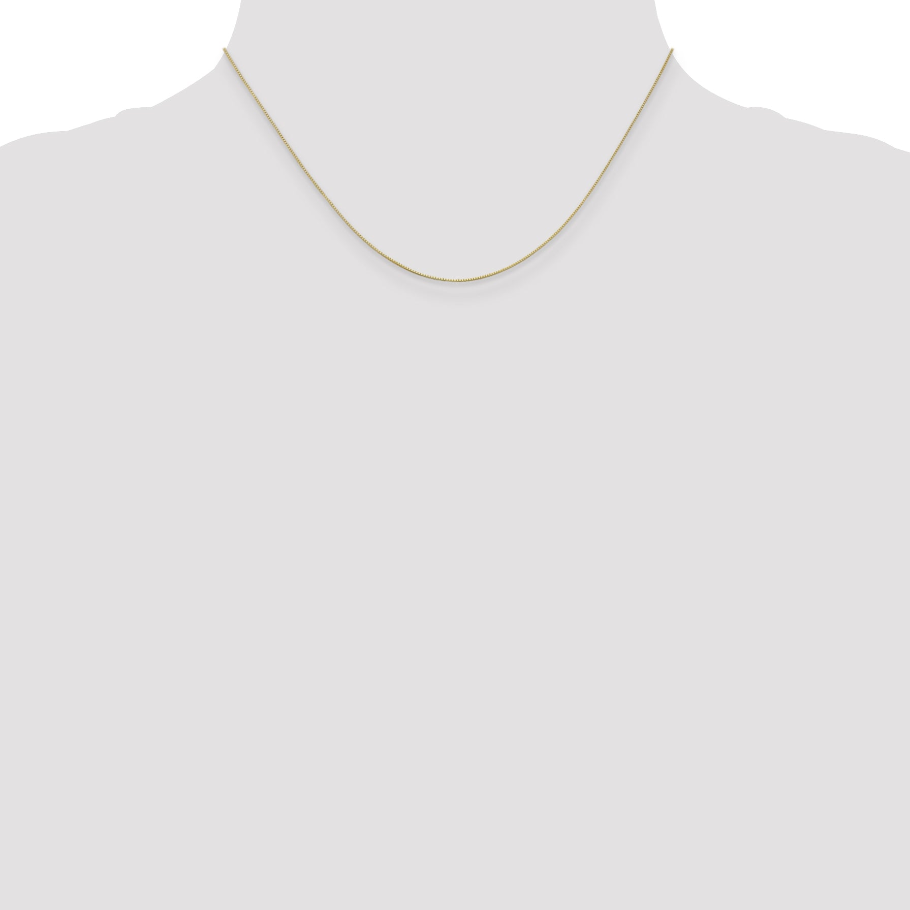 10K None 0.5mm Box Chain Necklace - view 4