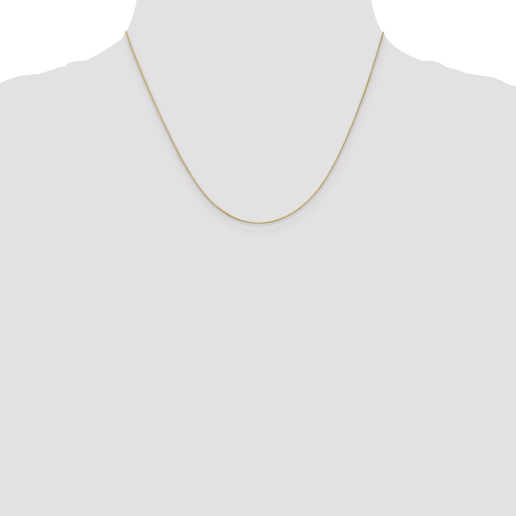 10K None 0.5mm Box Chain Necklace - view 4