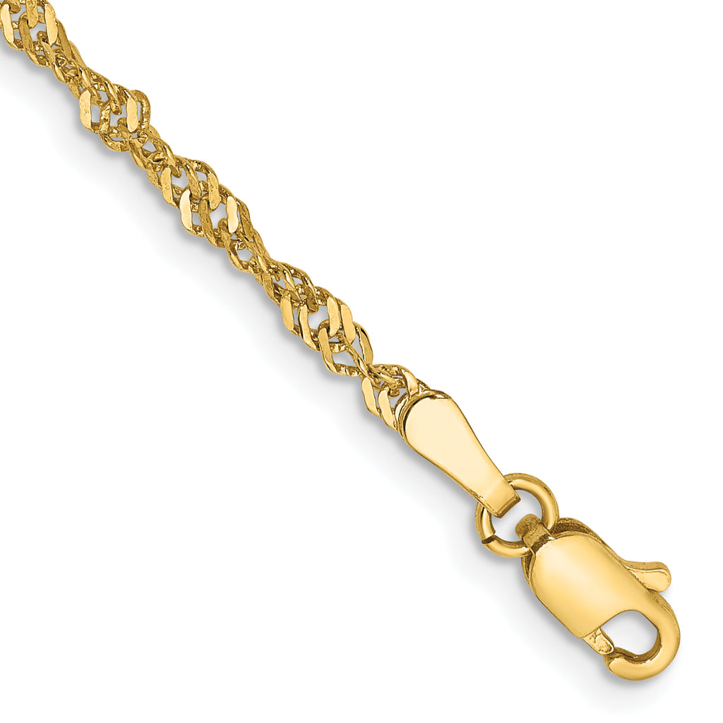 10k 2mm Singapore Chain