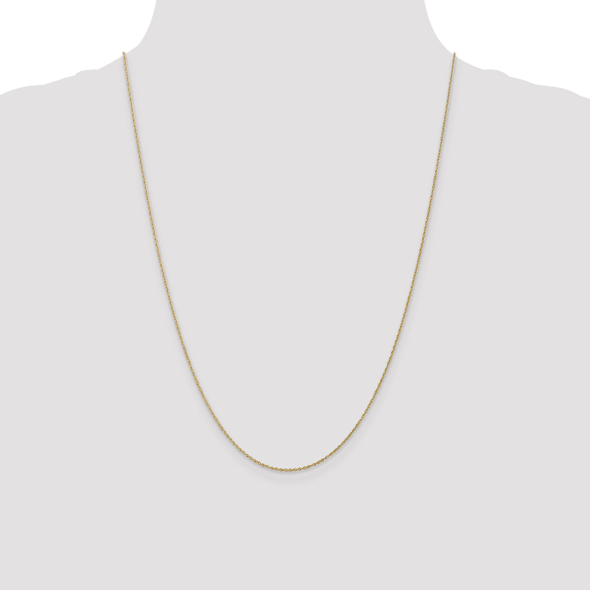 Baby Rope Chain Necklace in 10K Yellow Gold, 0.8mm - Sophia Jewelers