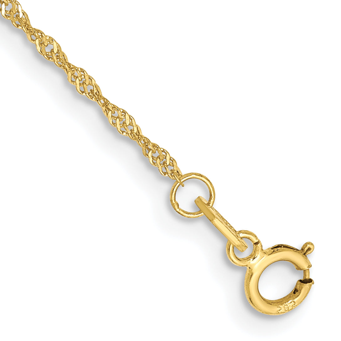 10k 1.1mm Singapore Chain Anklet Main image