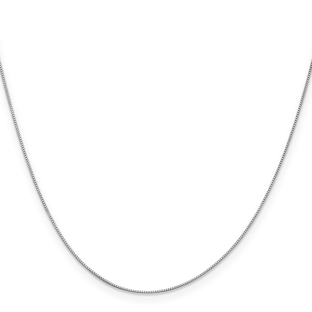 10K White Gold 0.5mm Box Chain Detail View