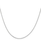 10K White Gold 0.5mm Box Chain Detail View